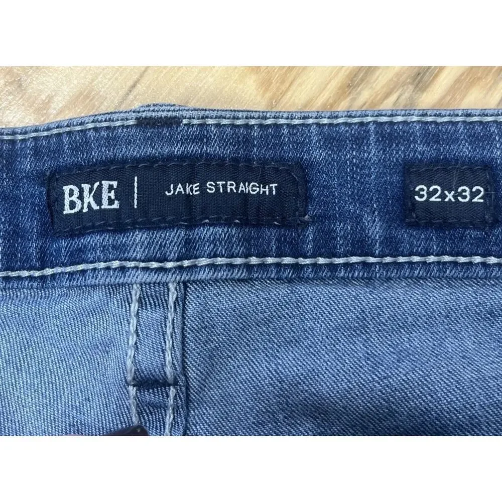 BKE Buckle Jeans Jake Straight Mens 32x32 Blue Denim Stretch Cowboy Casual